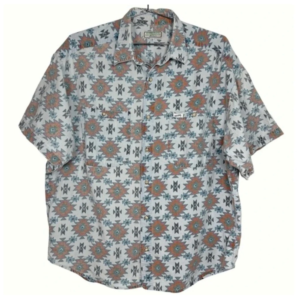 Vintage Guess Jeans Georges Marciano Design Southwest Shirt Mens XL USA
